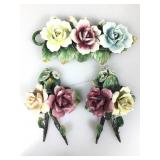 Capodimonte flower figures, porcelain, some chips