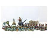 Warhammer figurines, w/wooden stands, asstd