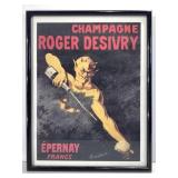Champagne Roger Desivry Advertising Repro Poster