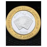 Le $10 4 Queens Silver Strike Token Las Vegas, Nv