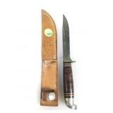 Vtg Western Fixed Blade Knife w/ Sheath