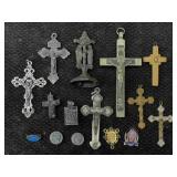 Religious Pendants, Mostly Crosses & More