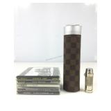 Mrs Brog cigar tube w/hygrometer, checkered