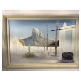 K. Mescal Signed Southwest Painting On Canvas.