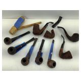 Smoking pipes, asstd , carved wood, 1 needs