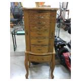 Wood Jewelry Armoire, 39in tall