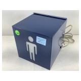 Blue accent lamp light up sign, male restroom
