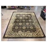 Vtg Kaleen Black, Brown & green Large Area rug,