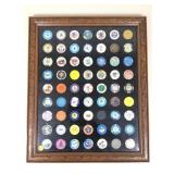 Framed shadow box casino tokens, Aladdin,