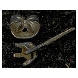 Platinum Single Earring Post Setting w/ Platinum