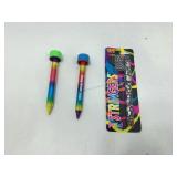 Vtg Lisa Frank stamp heads pens, asstd