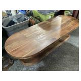 Heavy Solid wood oval coffee table, approx