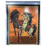 MCM Lee Burr Embellished Offset Litho on Board by