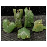 5 Jade Figure Pendants