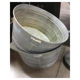 2-Steel wash tubs, 22x11in