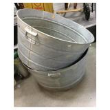 2-Steel wash tubs, 22x11in
