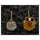 14k Gold Mismatch Earrings, Tw 0.4g