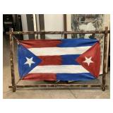 Custom Cuba/Puerto Rico Flag on Felt with Rustic