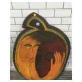 Wood hand carved art piece signed by Simon