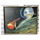 Late 60ï¿½s Apollo Program Oil on Canvas signed