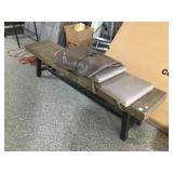 Solid wood bench with cushion and cover, 74in