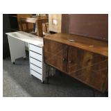 Hall cabinet with 2- doors and white sewing