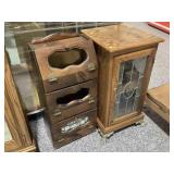 2 Wood Caninets, one is a produce organizer and