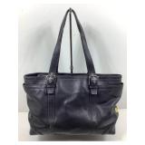 Coach Black Leather Tote/ Diaper Bag w/ Changing