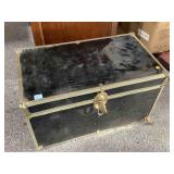 Black and brass edges trunk, 28x16x16in