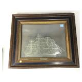 Framed silhouette ship Clipper Ship Cutty Sark,