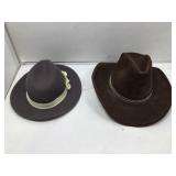 Hats, menï¿½s cowboy, brown & womenï¿½s gray