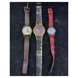 3 Lorus Quartz Disney Themed Watches Incl. Mickey,