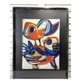 MCM Karel Appel Vtg Litho Shadowboxed -