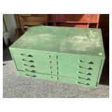 Vtg Metal Map cabinet w/5 drawers, approx