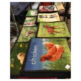 Collection of square rugs w/named pictures Incl.