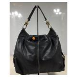 Dooney & Bourke Black Pebbled Leather Hobo Bag.