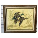 Duck Sand Art Framed Signed Fippin - 25x21