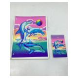 Vtg Lisa Frank notebook & notepad, matching