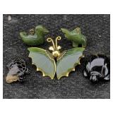 5 Jade & Black Jade Pendant & Brooch