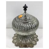 Vtg Sindor Style Silver-Plate Music Box Dish -