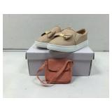 Childrenï¿½s beige slip-on sneakers sz 27 & more