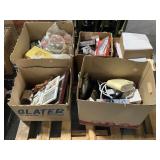 Pallet of Office supplies and frames