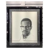 Signed #ï¿½d Malcolm X Litho by Avery Clayton -