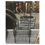 Folding shopping cart, approx 14x15x41in