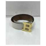 Bally belt, white patent leather, 44 in long