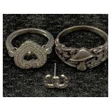 2 Sterling Rings W/topaz Stones, Tw 8.2g, Sz 5 &