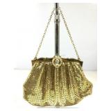 Vtg Whiting & Davis Gold Metal Mesh Purse with