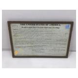 Vtg Land certificate United States of America