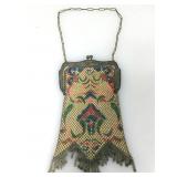 Antique Whiting & Davis Enameled Metal Mesh Purse