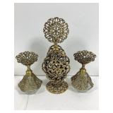 Vtg Art Deco Style Perfume Bottles with Glass